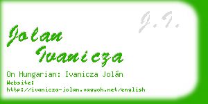 jolan ivanicza business card